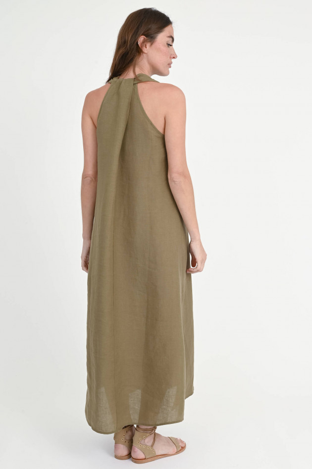 Princess goes Hollywood Leinen-Kleid mit dekorativen Rücken in Khaki