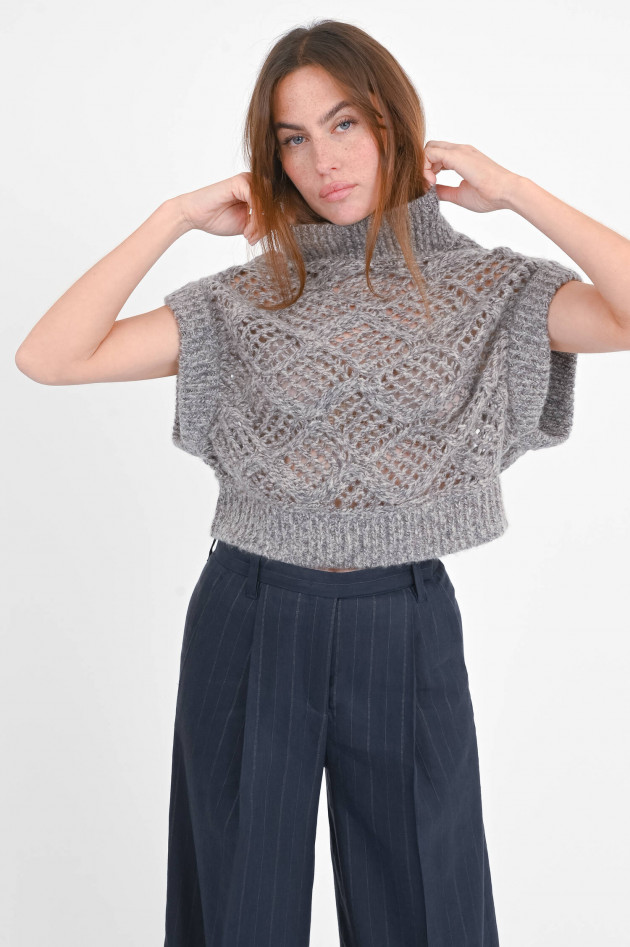 Princess goes Hollywood Pullunder aus Woll-Cashmere-Mix in Grau/Gold