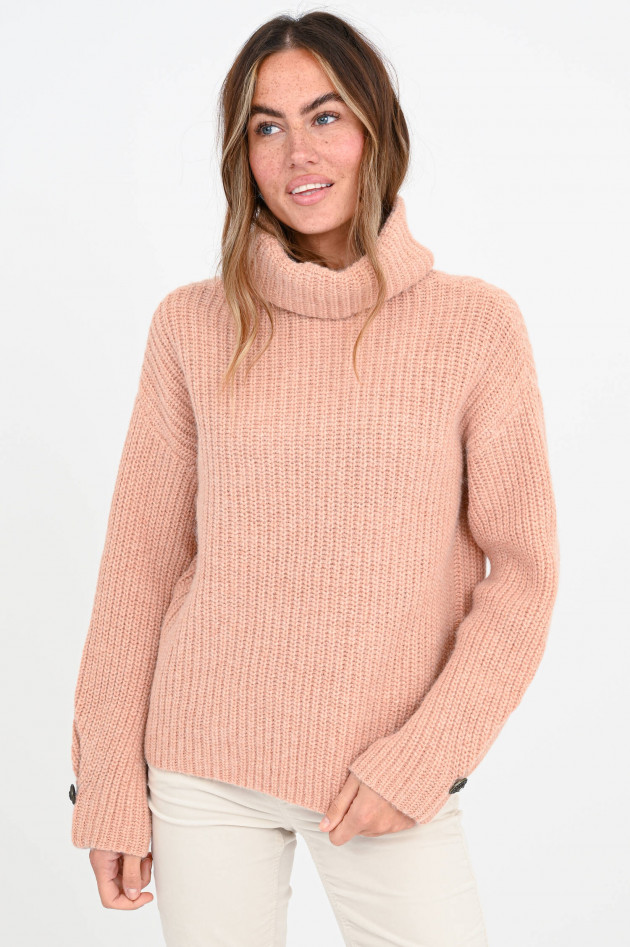 Princess goes Hollywood Rippstrick-Pullover mit Zierknopf in Grapefruit