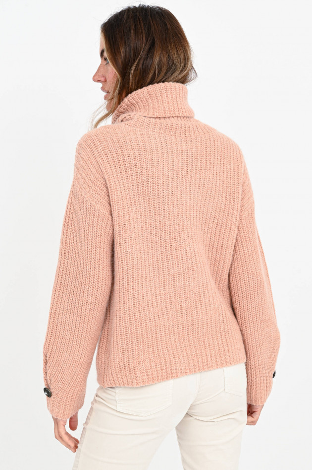 Princess goes Hollywood Rippstrick-Pullover mit Zierknopf in Grapefruit