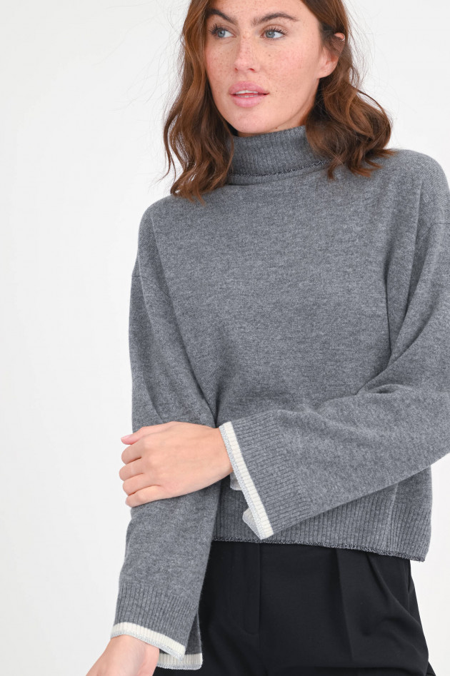 Princess goes Hollywood Rollkragenpullover mit Glitzerdetails in Grau