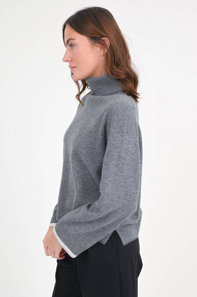 Princess goes Hollywood Rollkragenpullover mit Glitzerdetails in Grau