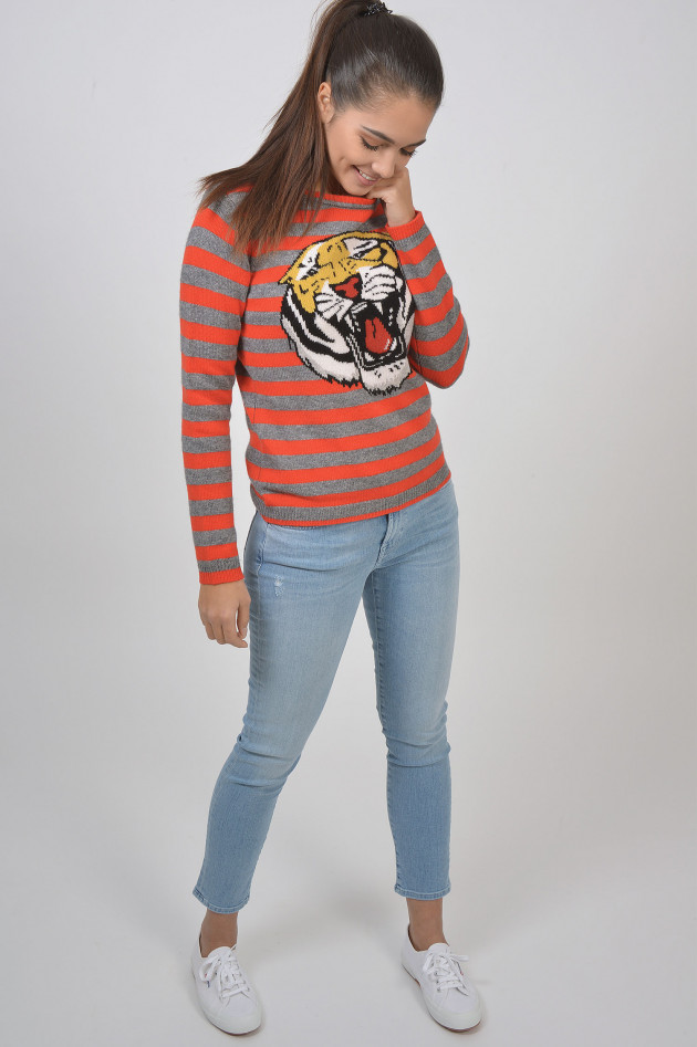 Princess goes Hollywood Pullover mit Tiger in Grau/Orange