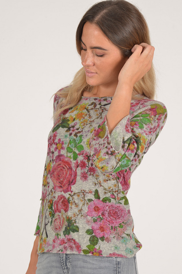 Princess goes Hollywood Pullover floral gemustert in Grau/Rosa