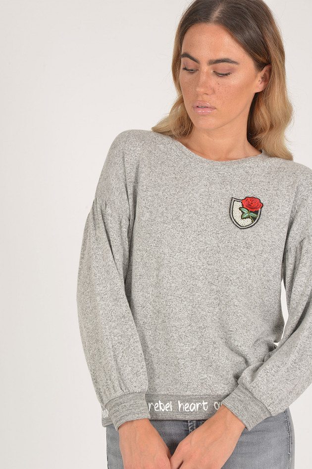 Princess goes Hollywood Pullover mit Schriftzug in Grau meliert