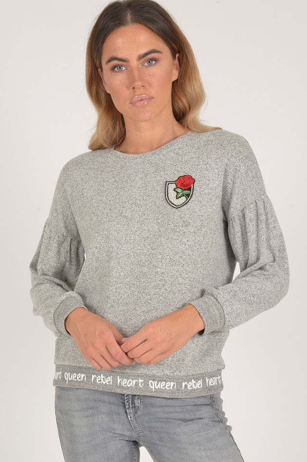 Princess goes Hollywood Pullover mit Schriftzug in Grau meliert