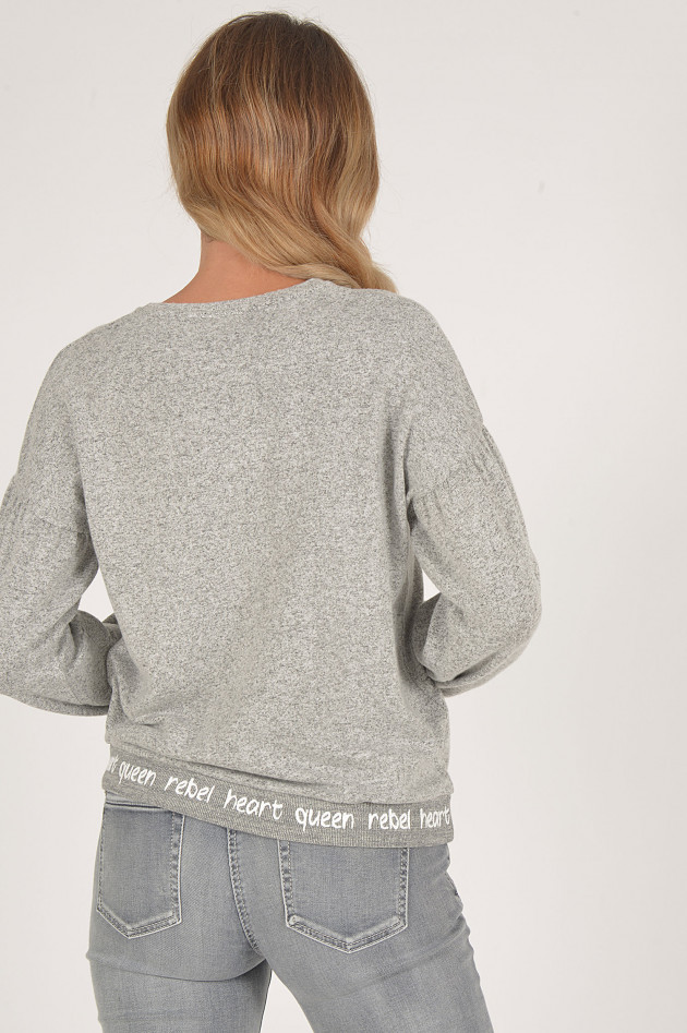 Princess goes Hollywood Pullover mit Schriftzug in Grau meliert