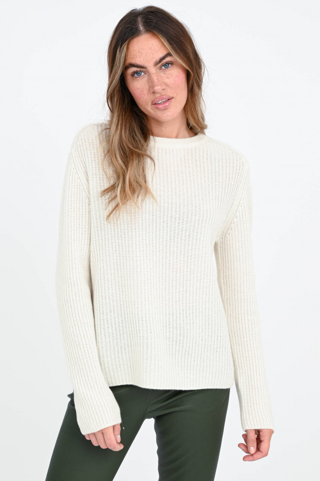 Princess goes Hollywood Rippstrick-Pullover mit Kaschmiranteil in Creme