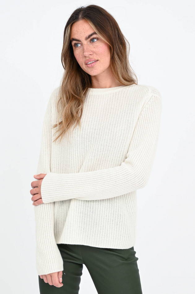 Princess goes Hollywood Rippstrick-Pullover mit Kaschmiranteil in Creme