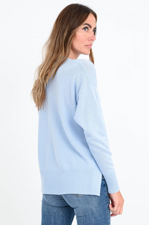 Princess goes Hollywood Kaschmir Pullover mit Seitenschlizten in Hellblau