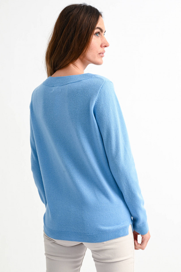 Princess goes Hollywood Cashmere Pullover mit Herz-Stickerei in  Hellblau