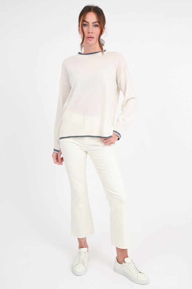 Princess goes Hollywood Pullover mit Kontrastsaum in Creme/Grau