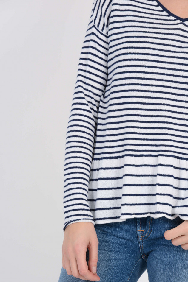 Princess goes Hollywood Shirt mit Schößchen in Blau/Weiß gestreift