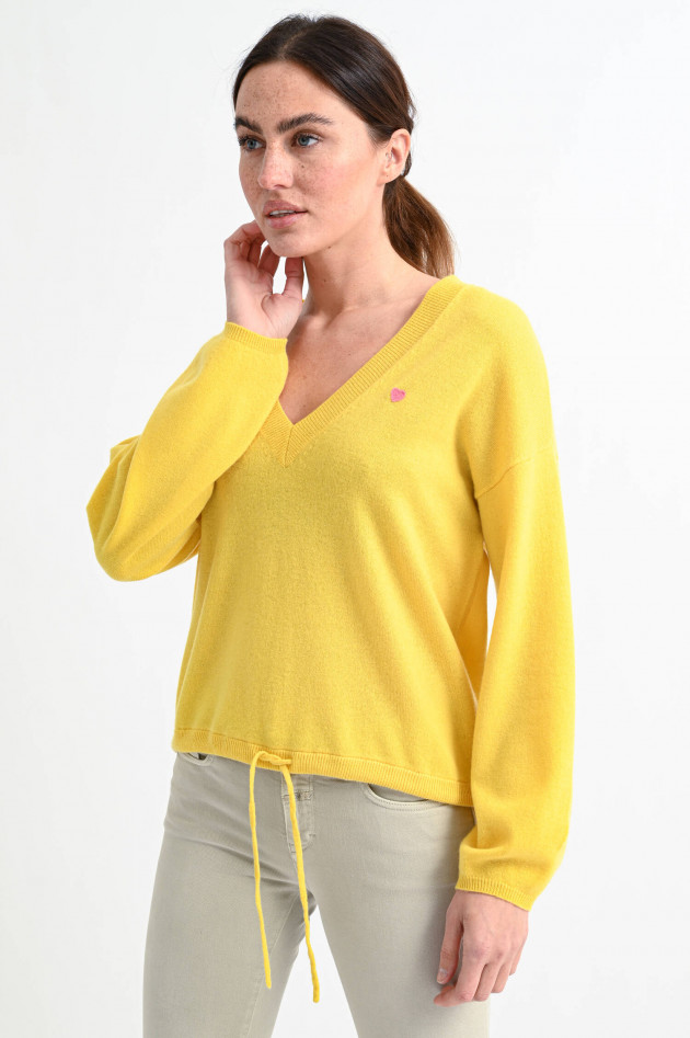 Princess goes Hollywood Cashmere Pullover mit Kordel in Gelb