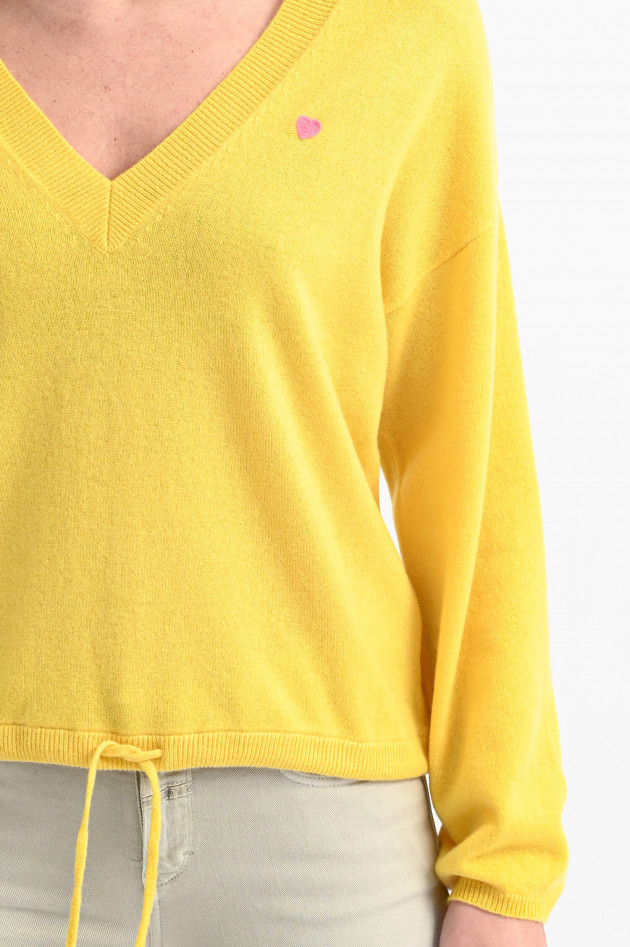Princess goes Hollywood Cashmere Pullover mit Kordel in Gelb