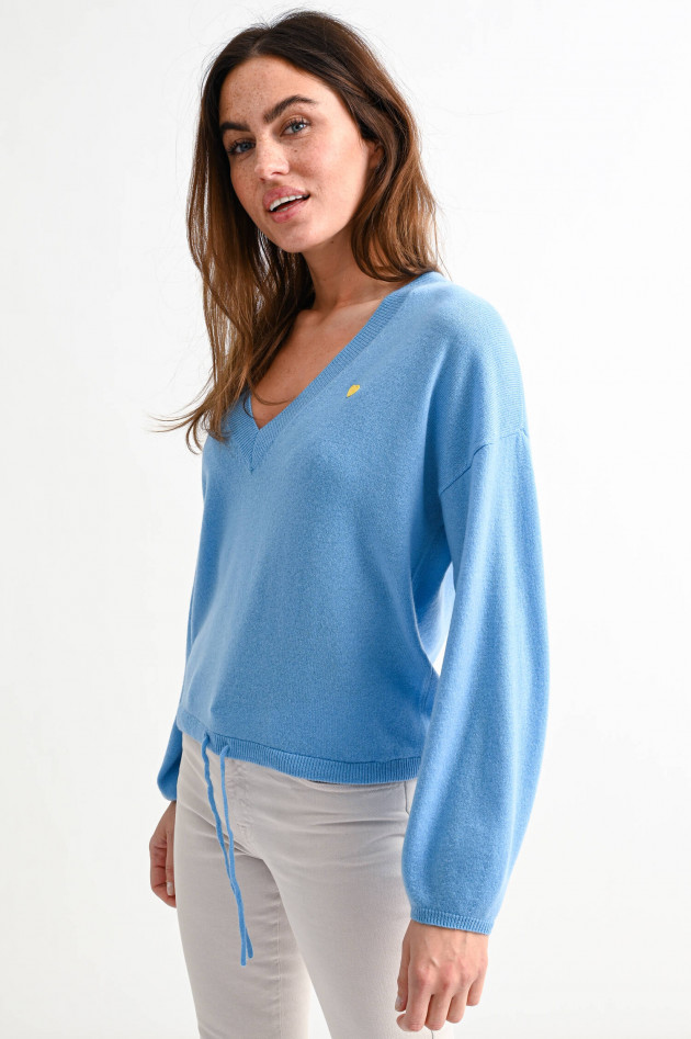 Princess goes Hollywood Cashmere Pullover mit Kordel in Hellblau