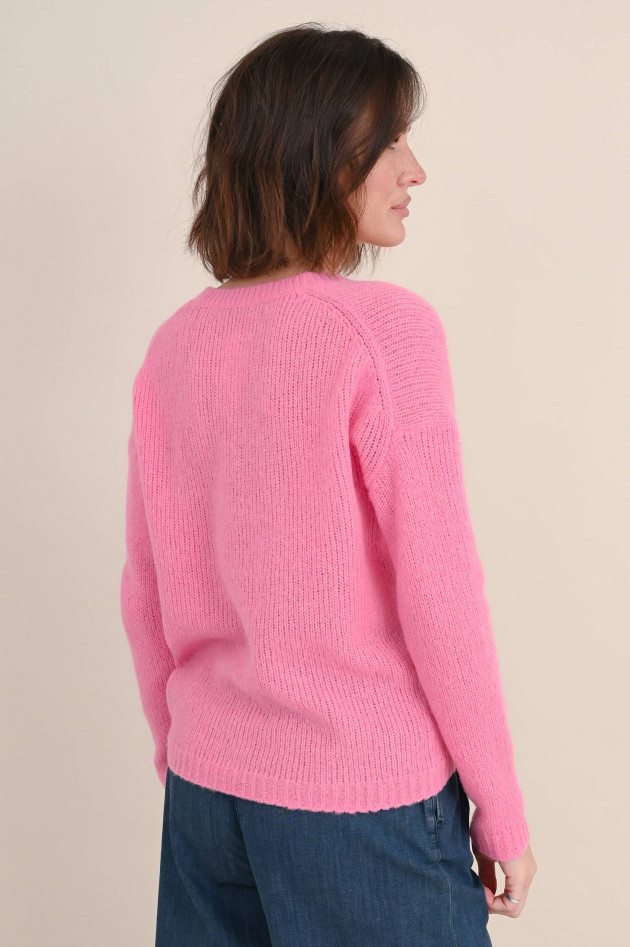 Princess goes Hollywood Wollmix Strickpullover mit V-Neck in Rosa