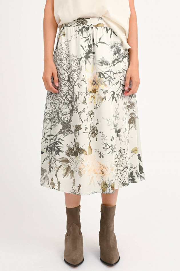 Princess goes Hollywood Midi-Rock mit Blumen in Oliv/Weiß/Multicolor