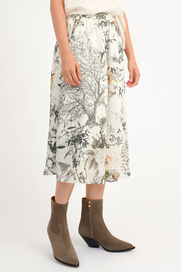 Princess goes Hollywood Midi-Rock mit Blumen in Oliv/Weiß/Multicolor