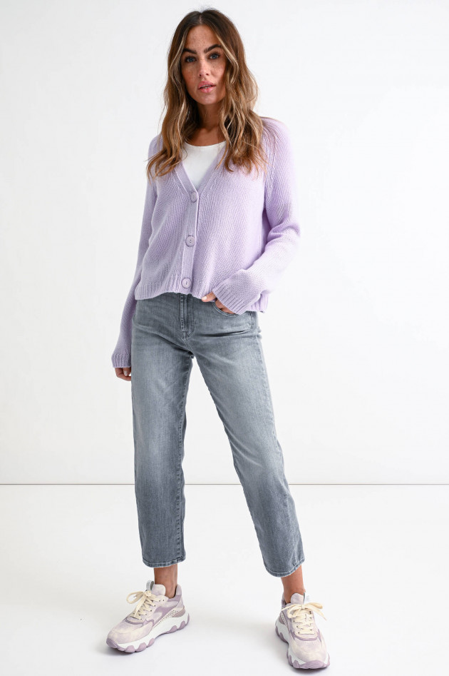 Princess goes Hollywood Strickjacke aus Woll-Mix in Pastellflieder