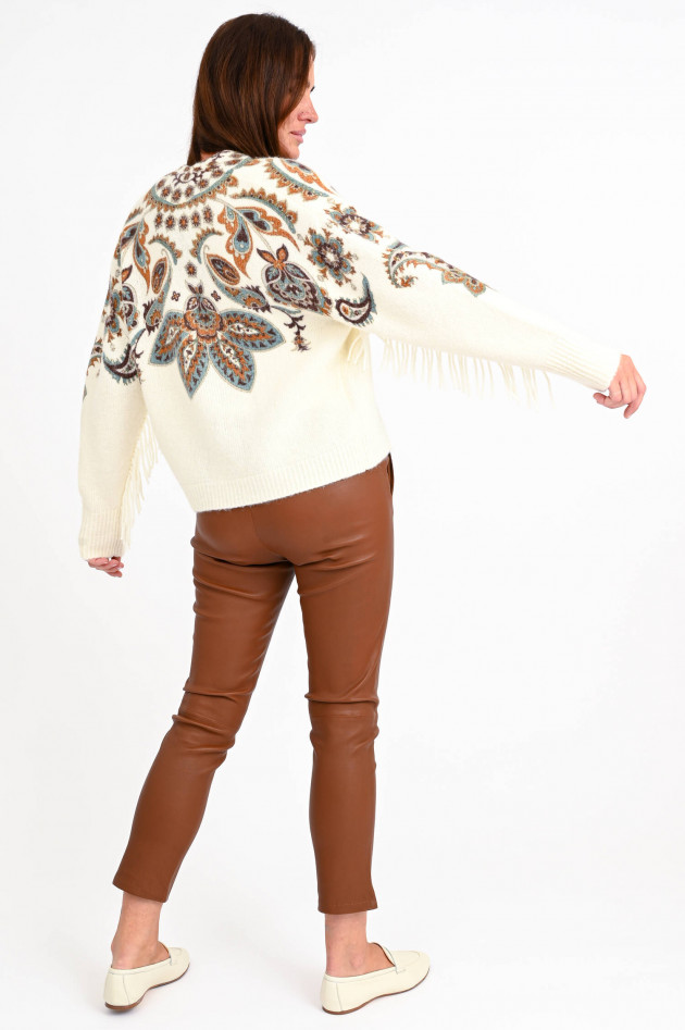 Princess goes Hollywood Kurzer Cardigan mit Paiselymuster in Creme