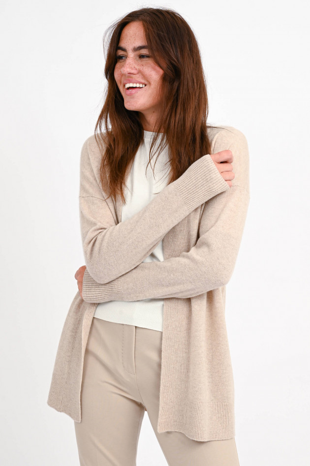 Princess goes Hollywood Offener Cardigan aus Cashmere in Beige