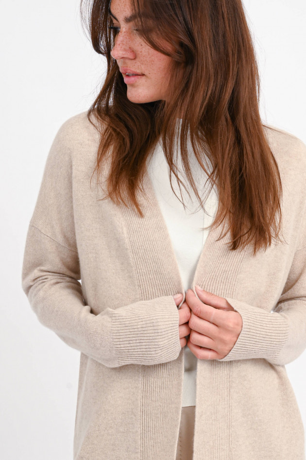 Princess goes Hollywood Offener Cardigan aus Cashmere in Beige