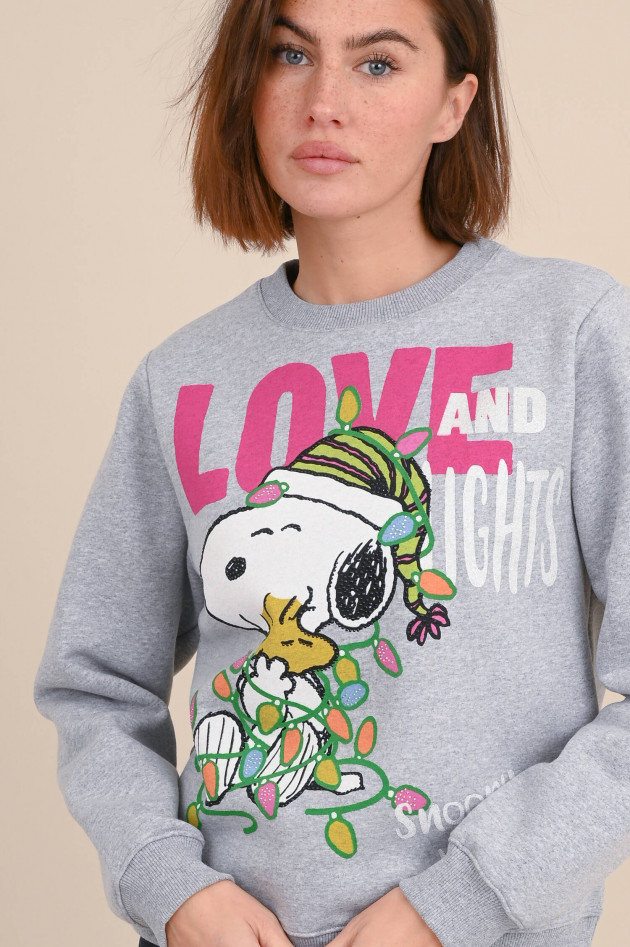 Princess goes Hollywood Sweater mit Snoopy und Woodstock Print in Grau