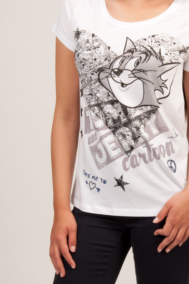 Princess goes Hollywood T-Shirt mit Glitzerelementen in Schwarz/Weiß