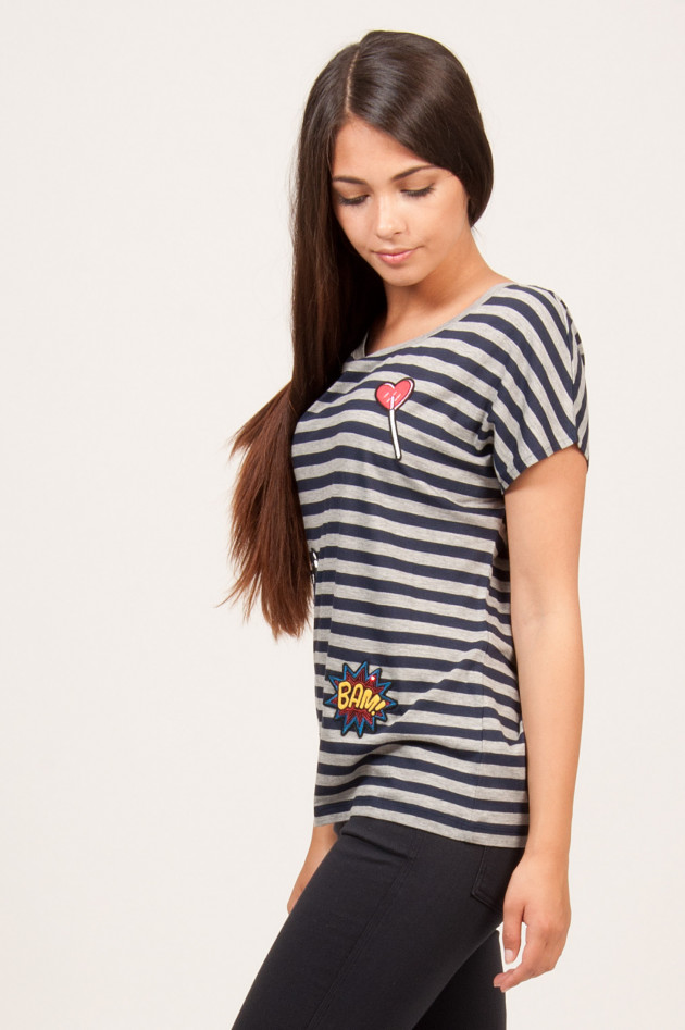 Princess goes Hollywood Kurzarmshirt mit trendigen Patches in Marine/Grau