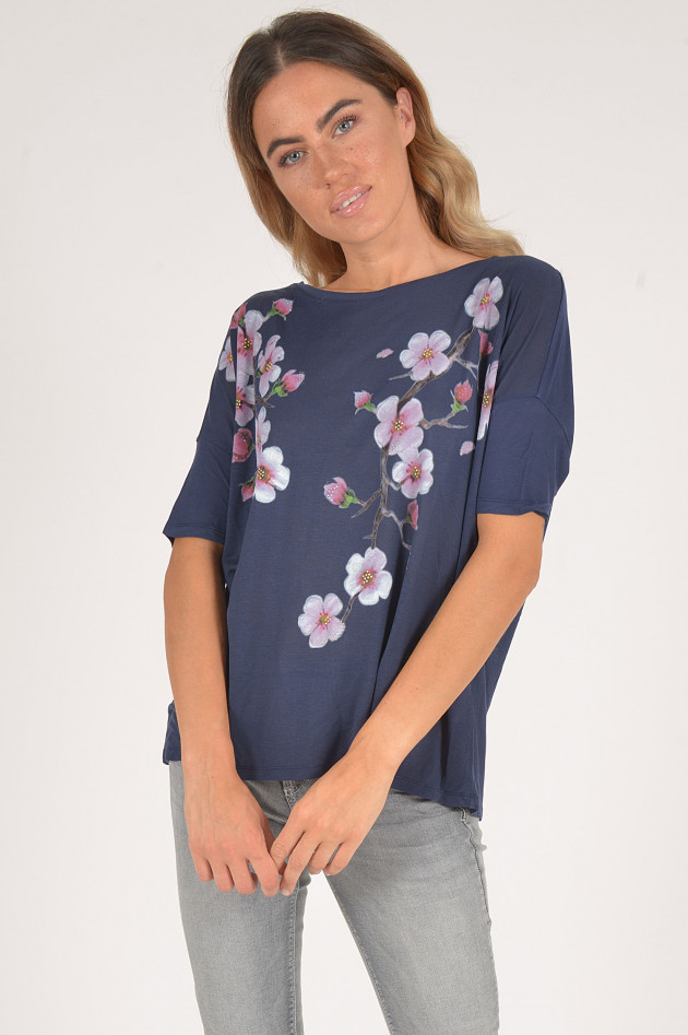 Princess goes Hollywood Shirt mit Kirschblüten in Navy