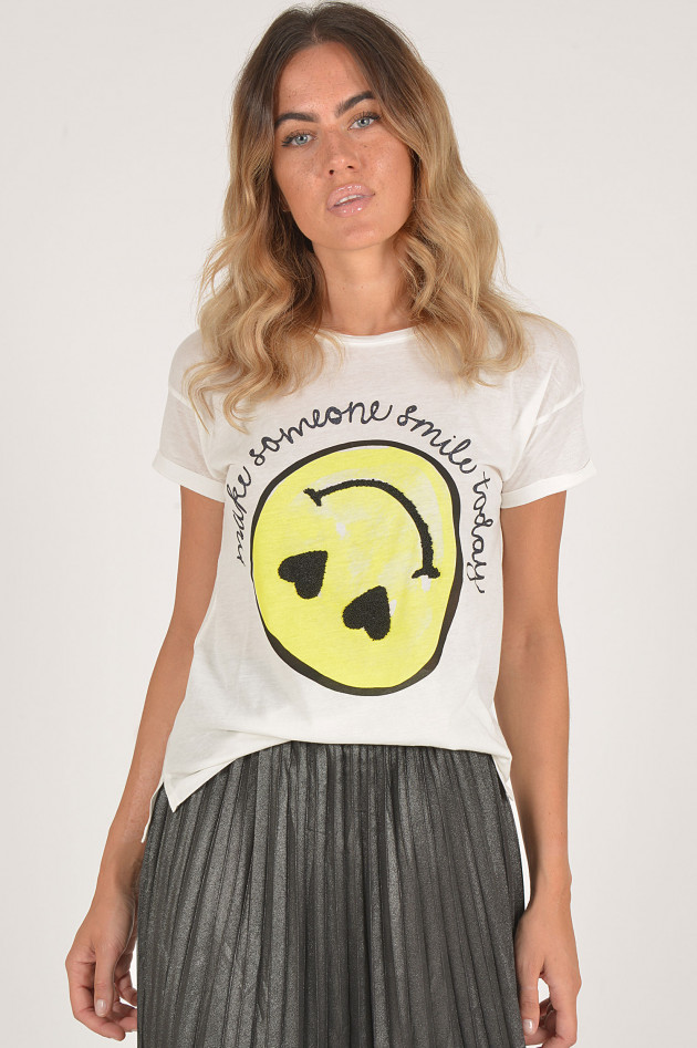 Princess goes Hollywood T-Shirt mit SMILE in Weiß/Gelb