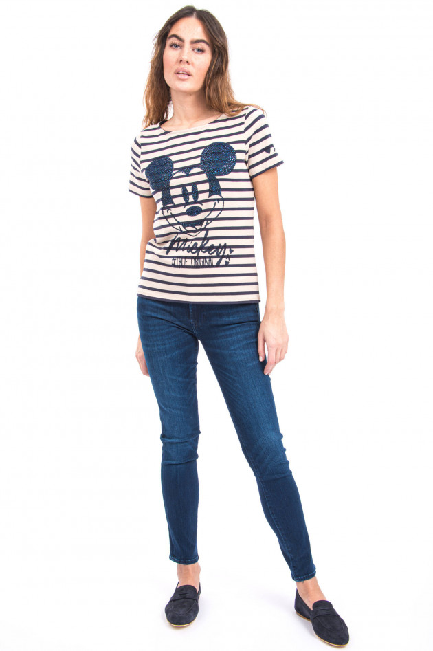Princess goes Hollywood Gestreiftes Mickey-Mouse Shirt in Sand/Schwarz