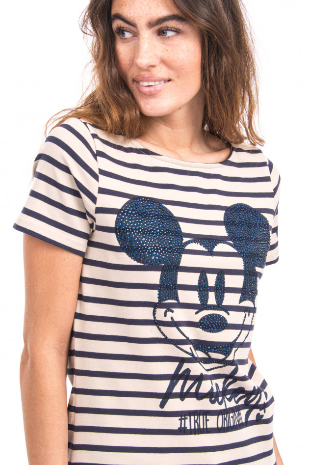 Princess goes Hollywood Gestreiftes Mickey-Mouse Shirt in Sand/Schwarz