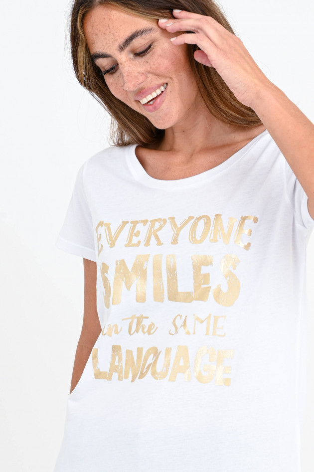 Princess goes Hollywood Kurzarm-Shirt mit Schriftzug in Weiß/Gold