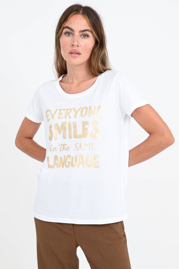 Princess goes Hollywood Kurzarm-Shirt mit Schriftzug in Weiß/Gold