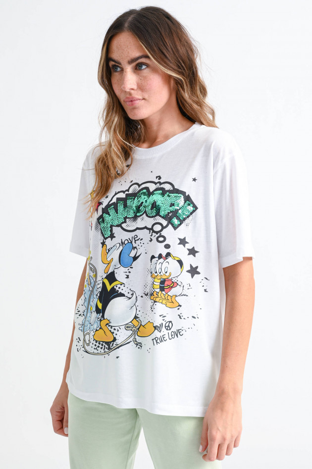 Princess goes Hollywood T-Shirt mit Donald Duck Print in Weiß
