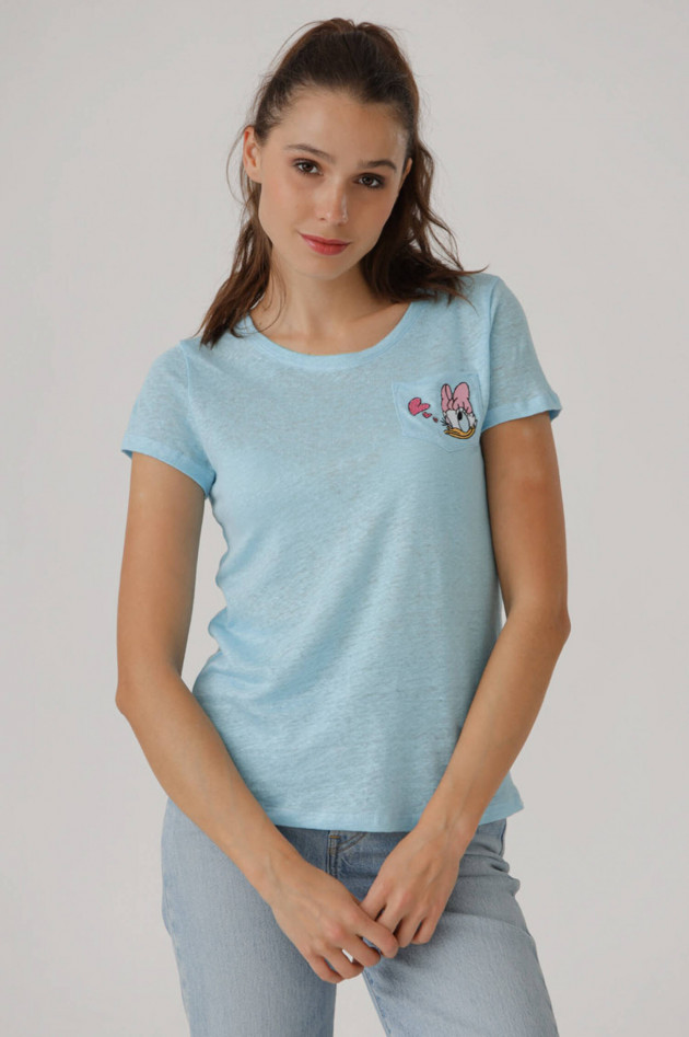 Princess goes Hollywood Leinenshirt mit Disney-Patch in Hellblau