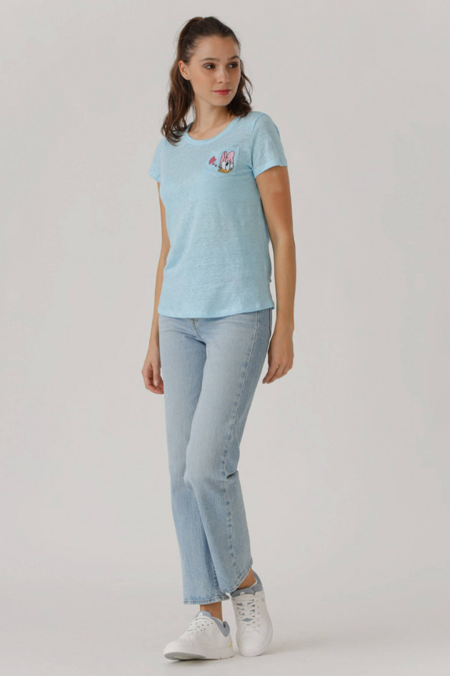 Princess goes Hollywood Leinenshirt mit Disney-Patch in Hellblau