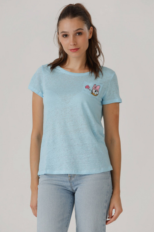 Princess goes Hollywood Leinenshirt mit Disney-Patch in Hellblau