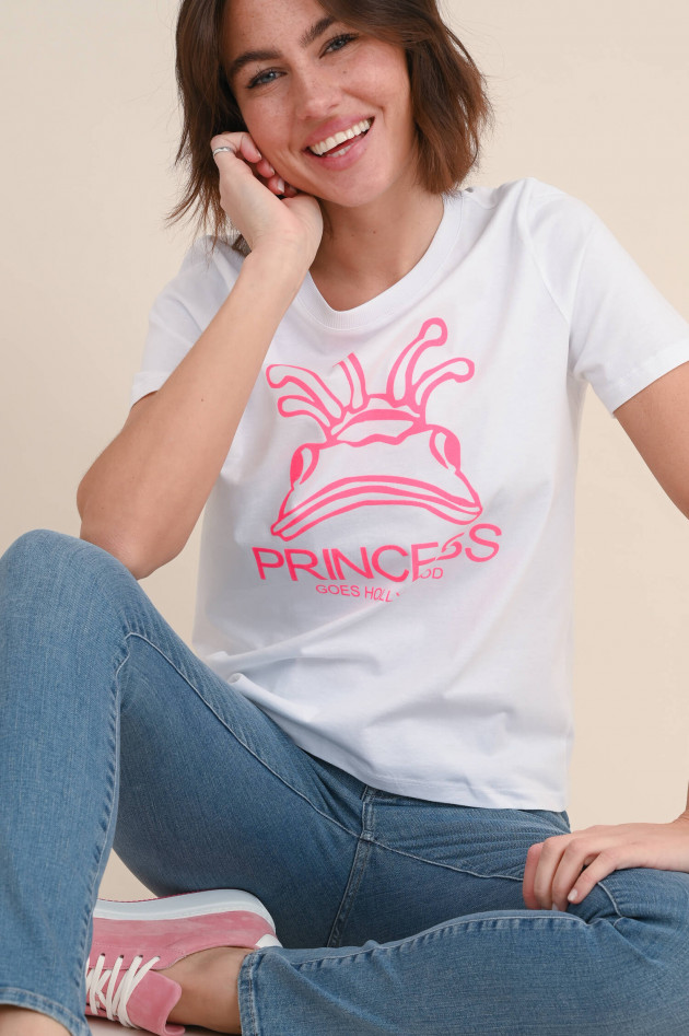 Princess goes Hollywood T-Shirt mit Frosch Print in Weiß