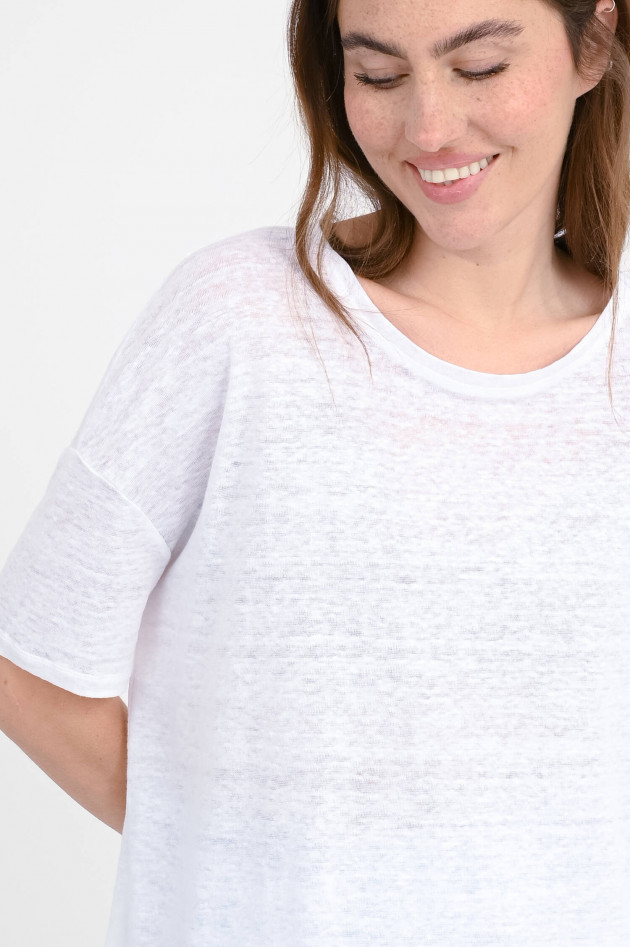 Princess goes Hollywood Oversize-Leinen-Shirt mit Stickerei in Weiß