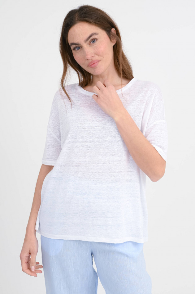 Princess goes Hollywood Oversize-Leinen-Shirt mit Stickerei in Weiß