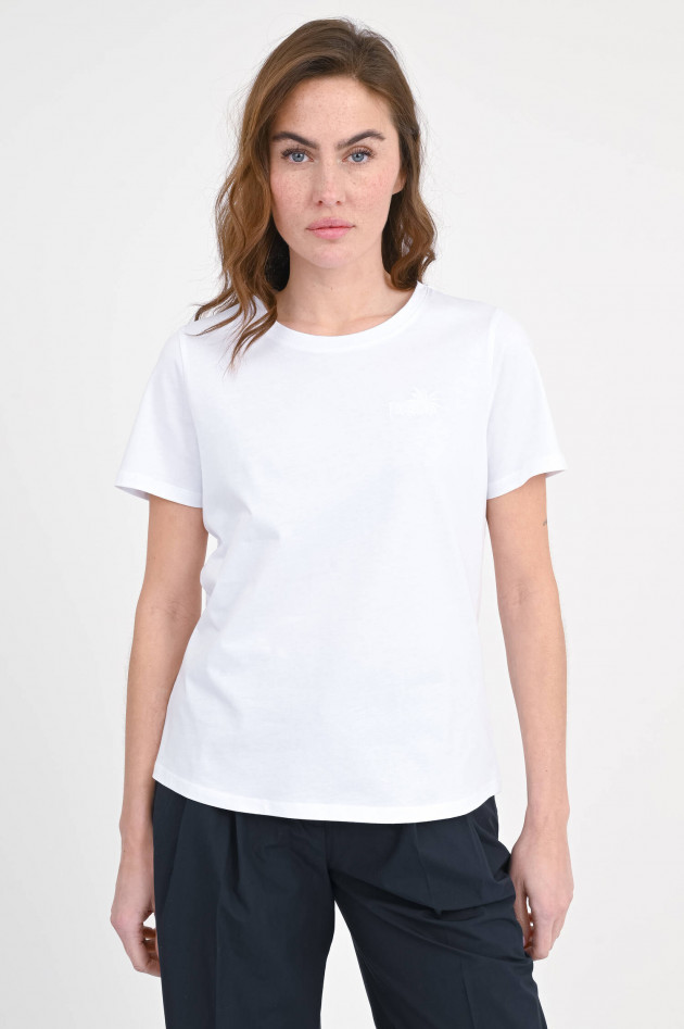 Princess goes Hollywood T-Shirt mit Palmen-Stickerei in Weiß