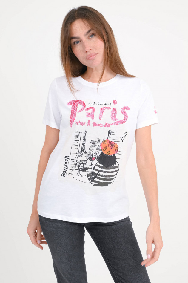 Princess goes Hollywood T-Shirt PARIS mit Pailletten-Schriftzug in Weiß