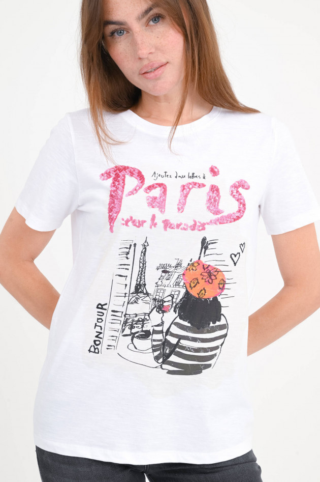 Princess goes Hollywood T-Shirt PARIS mit Pailletten-Schriftzug in Weiß
