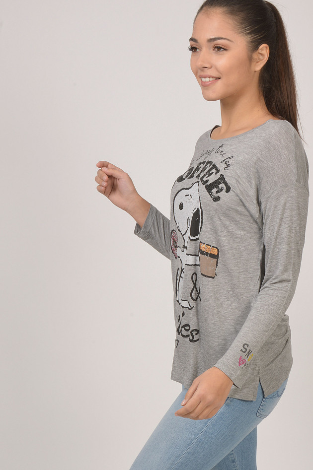 Princess goes Hollywood Langarmshirt mit Schmucksteinbesatz in Grau