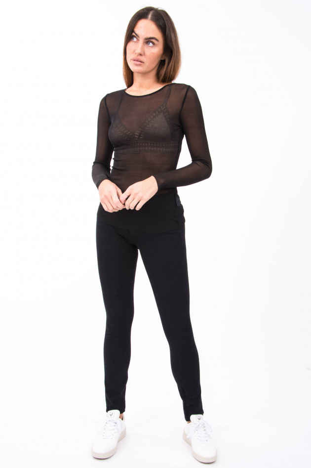 Princess goes Hollywood Langarm Seidenshirt in Schwarz