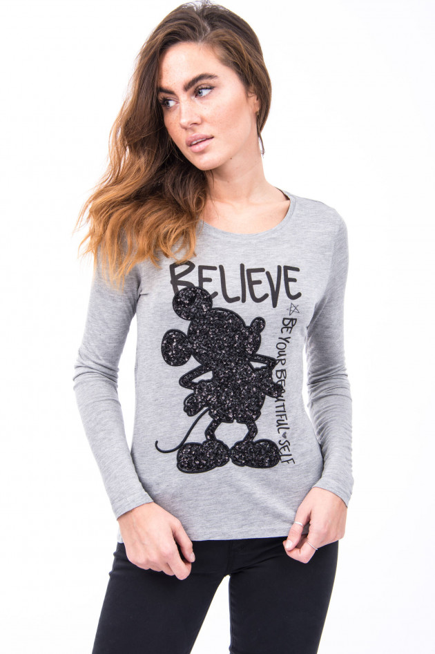 Princess goes Hollywood Langarmshirt mit Mickey-Mouse Motiv in Grau