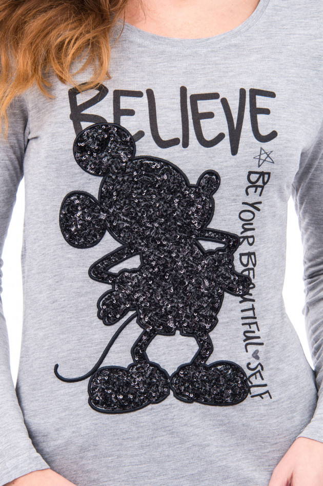 Princess goes Hollywood Langarmshirt mit Mickey-Mouse Motiv in Grau